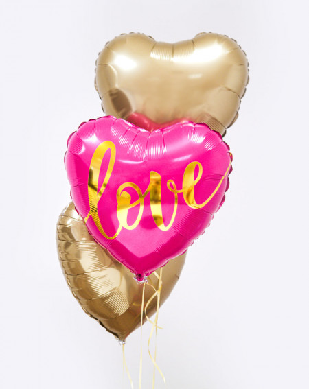 Balloon Bouquet Golden Love with helium in a box