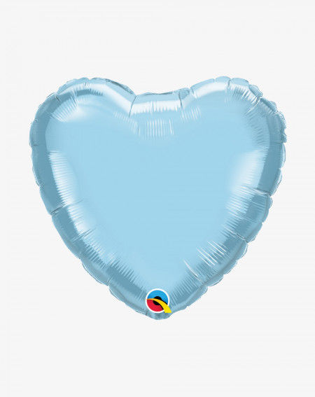 Balloon Light Blue Heart with helium in a box
