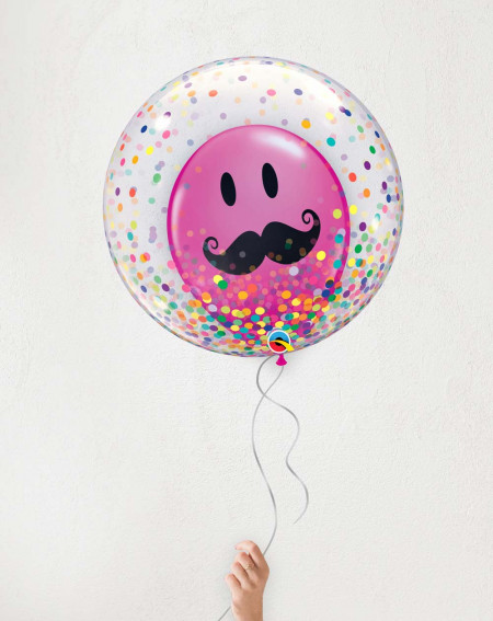 Balloons Mustache Pink