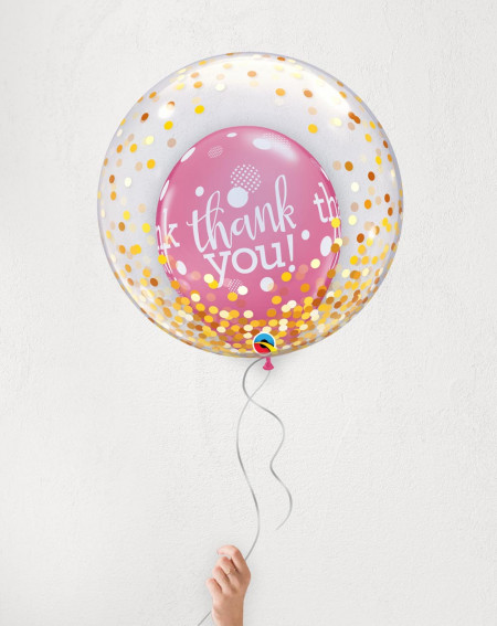 Balloons Thank You Dots Pink