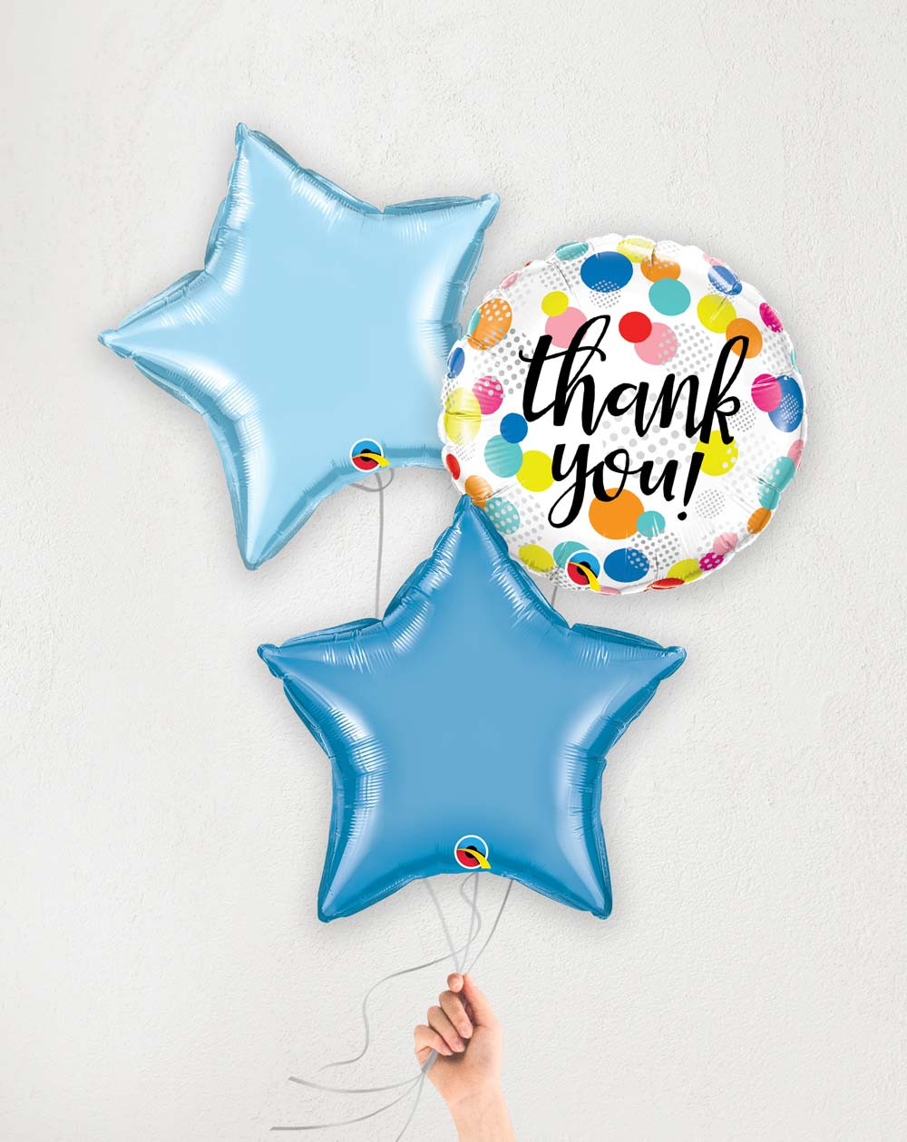 Balloon bouquet Thank you Blue with helium in a box