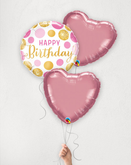 Balloon bouquet Pink birthday with helium in a box