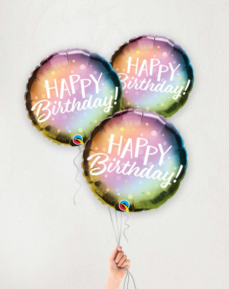 Õhupallibukett Sünnipäeva värvid heeliumiga karbis