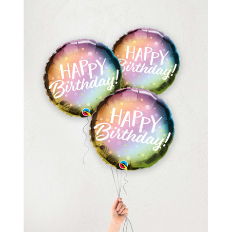 Õhupallibukett Sünnipäeva värvid heeliumiga karbis