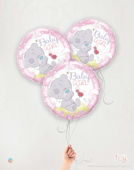 Balloon bouquet Teddy Pink with helium in a box
