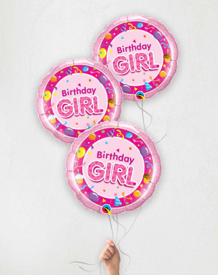 Balloon bouquet Birthday girl with helium in a box