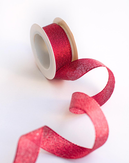 Ribbon Fabric Sparkling Red 3m - Agapics