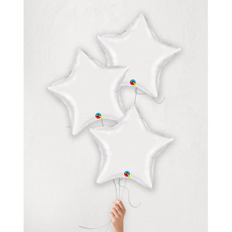 Balloon Bouquet White Stars with helium in a box