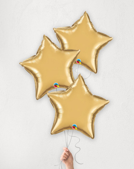 Balloon Bouquet Gold Stars with helium in a box