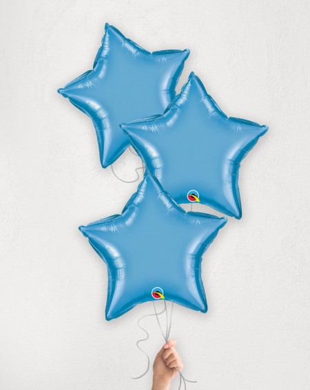 Balloon Bouquet Triple Blue with helium in a box