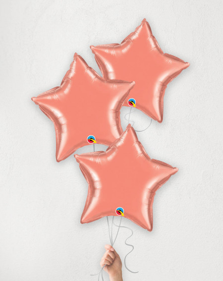 Balloon Bouquet Coral Stars with helium in a box