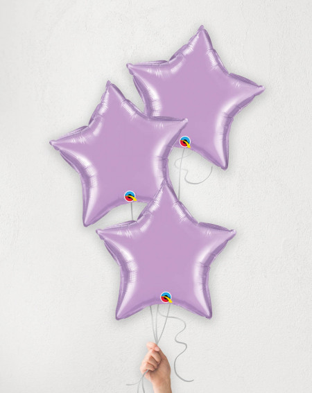 Balloon Bouquet Purple Stars with helium in a box