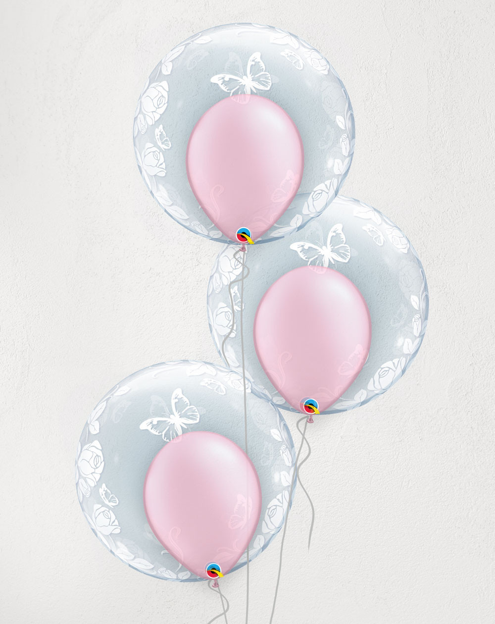 Big Balloon Bouquet Pink Butterflies with helium