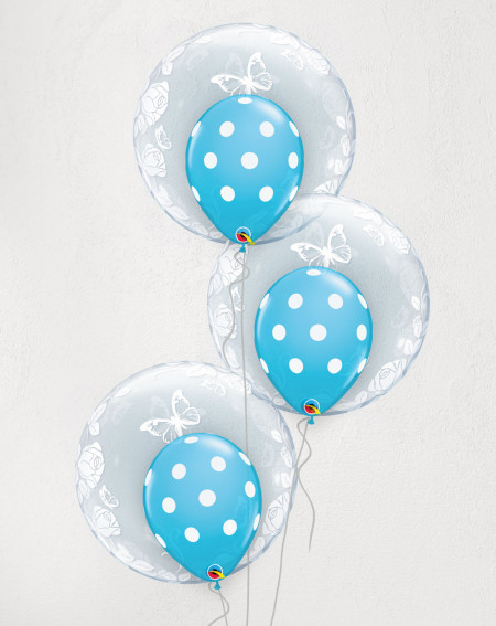 Big Balloon Bouquet Blue Butterflies with helium