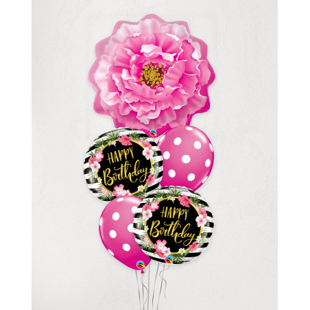 Big Balloon Bouquet Pink Peony