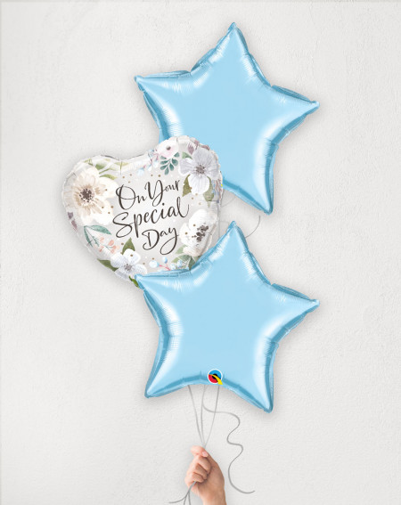 Ballon Bouquet Blue Special Day with helium in a box