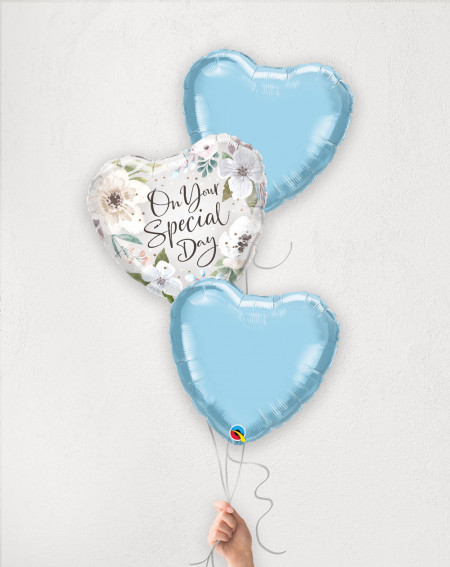 Balloon Bouquet Special Day Blue with helium in a box