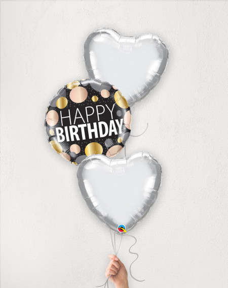 Balloon Bouquet Silver wish with helium in a box