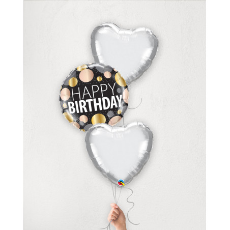 Balloon Bouquet Silver wish with helium in a box