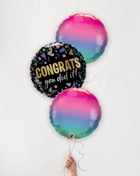 Balloon Bouquet Ombre Wishes with helium in a box