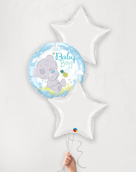 Balloon Bouquet Baby Boy White