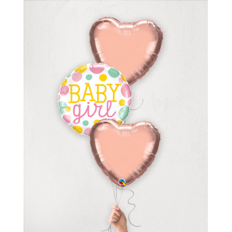 Balloon Bouquet Baby Girl's Hearts