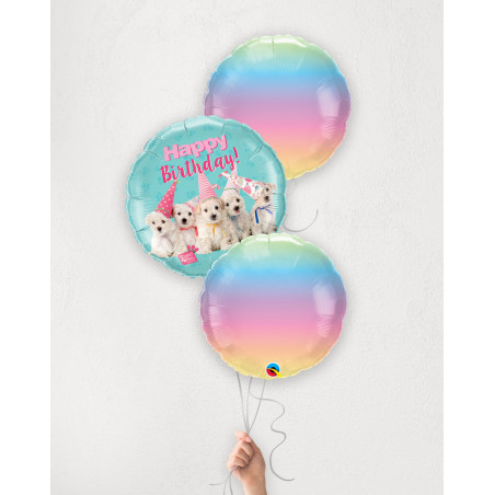 Balloon Bouquet Ombre Puppies