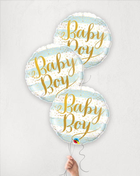 Balloon Bouquet Baby Boy Stripes