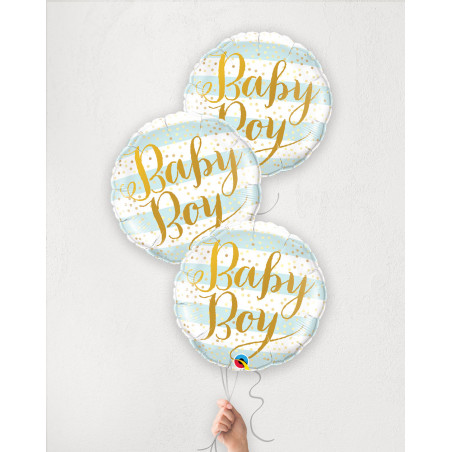 Balloon Bouquet Baby Boy Stripes