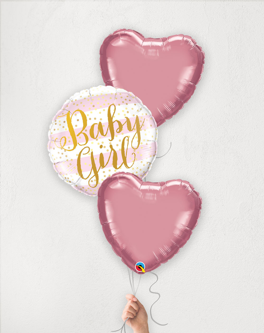 Balloon Bouquet Baby Girl's Hearts