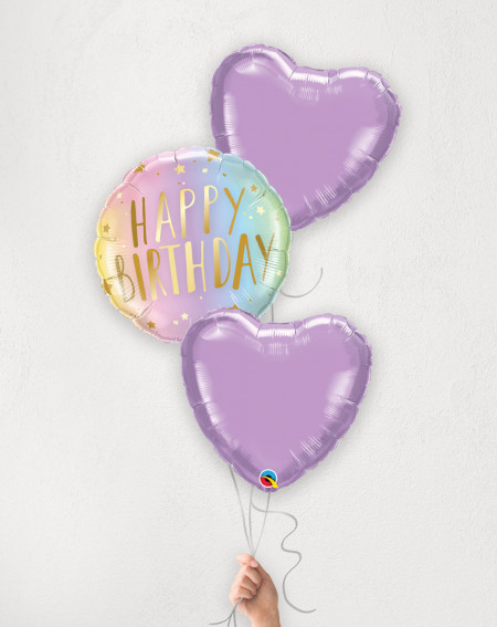 Balloon Bouquet Purple Hearts