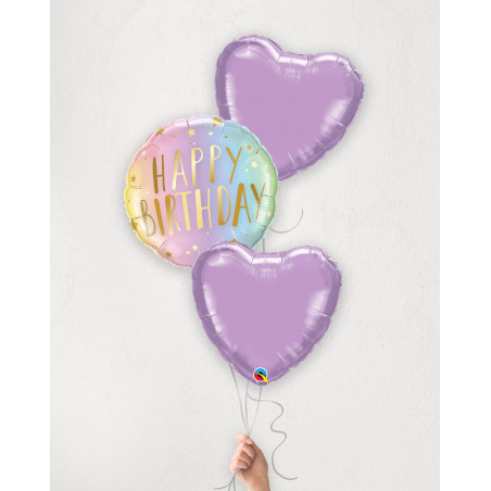 Balloon Bouquet Purple Hearts