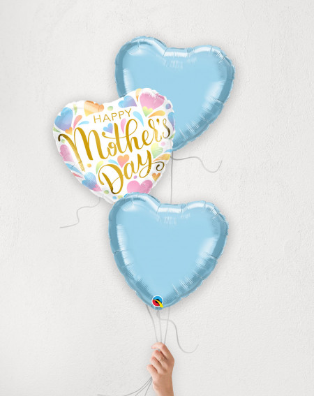 Balloon Bouquet Light Blue with helium in a box