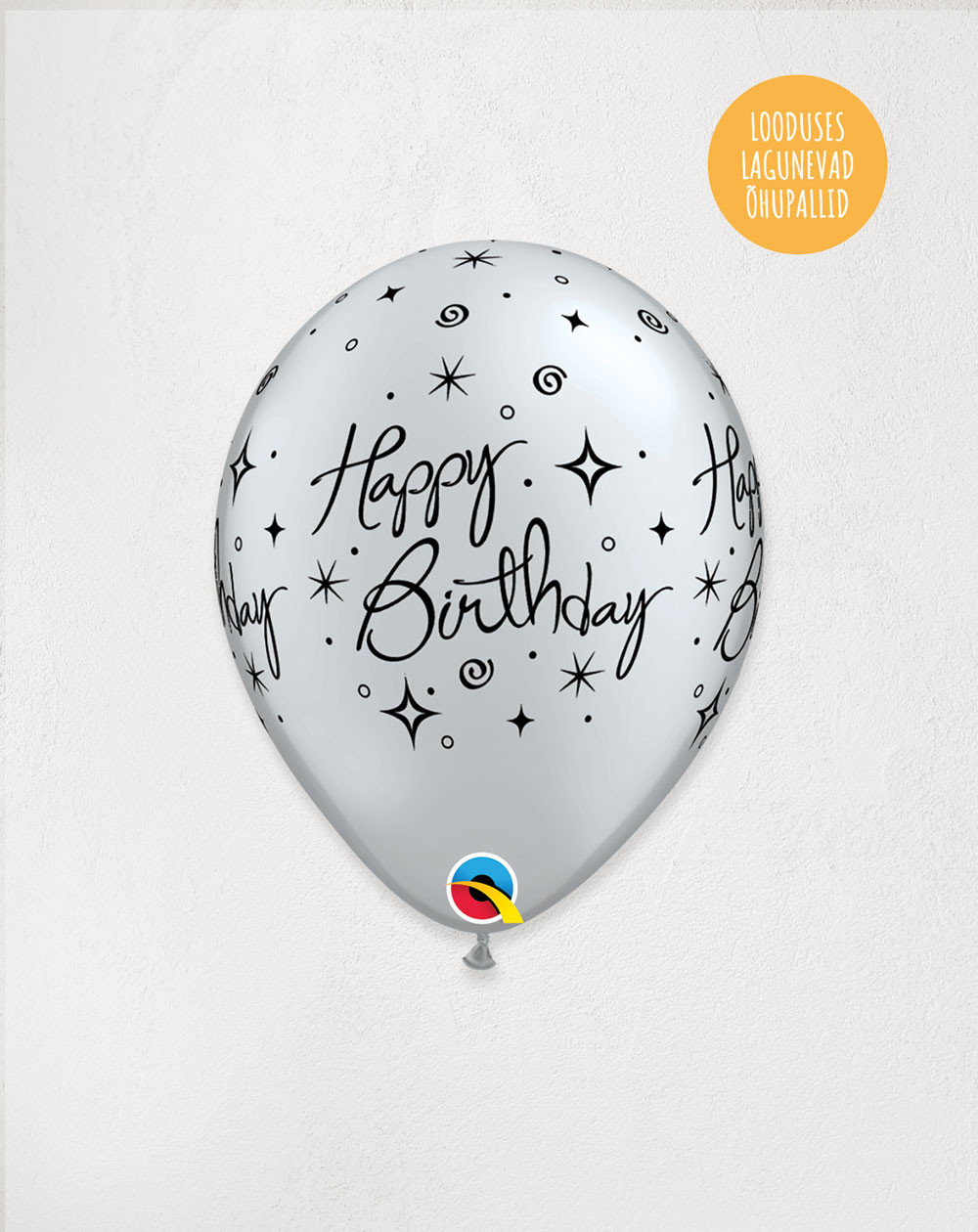 Latex Balloon Silver Birthday - Agapics