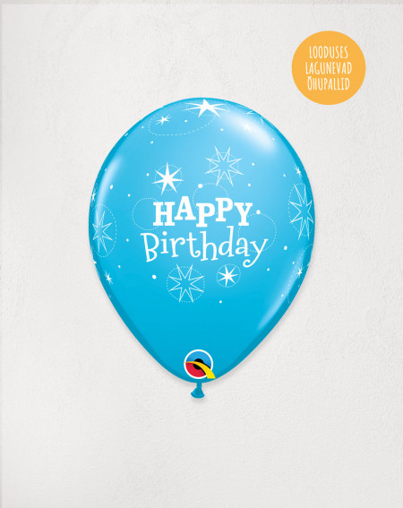 Latex Balloon Blue Birthday - Agapics