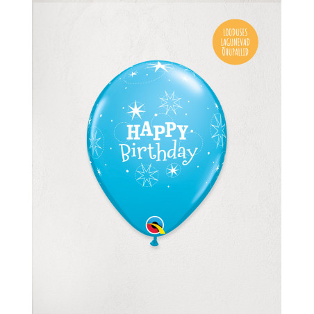 Latex Balloon Blue Birthday - Agapics