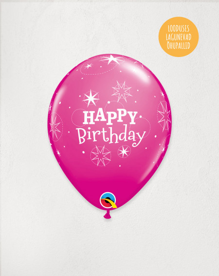 Latex Balloon Pink Birthday - Agapics