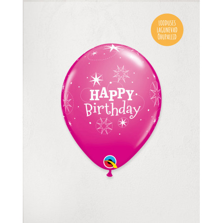 Latex Balloon Pink Birthday - Agapics