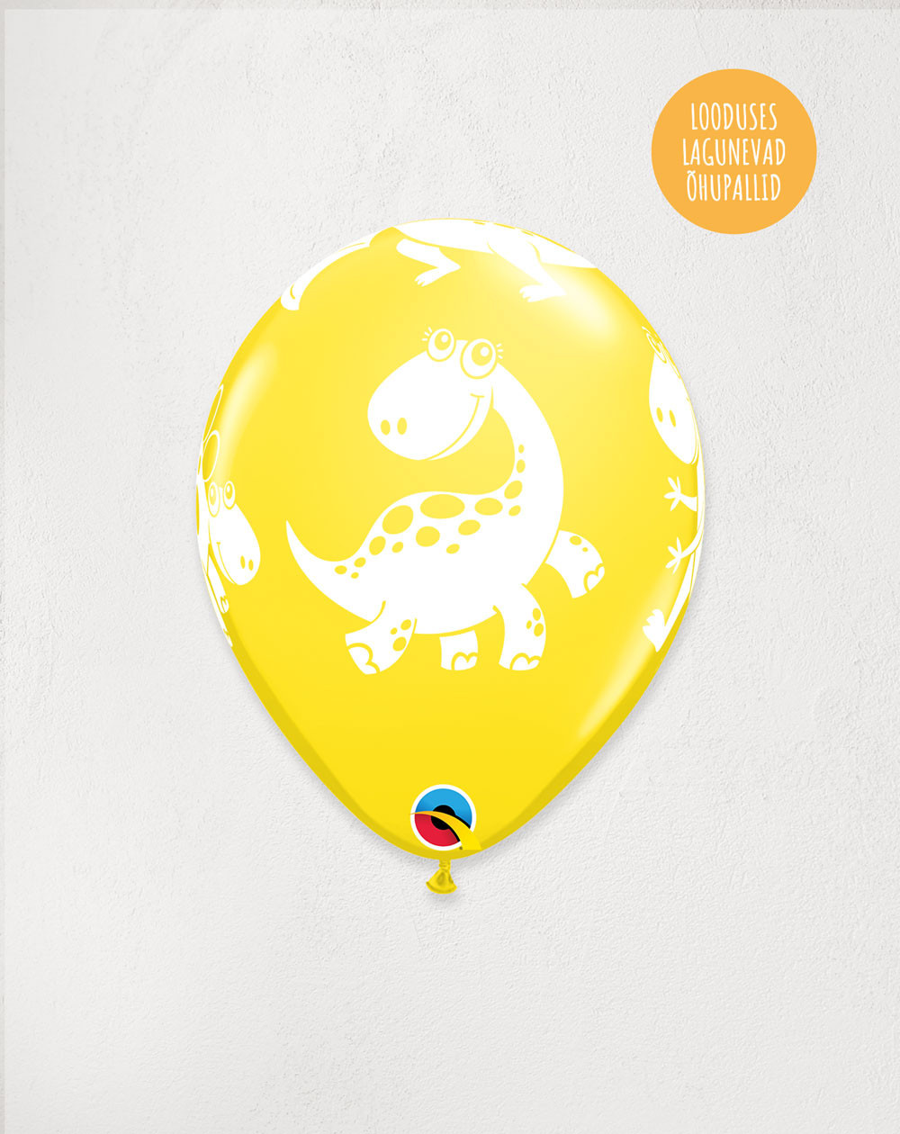 Latex Balloon Yellow Dino - Agapics