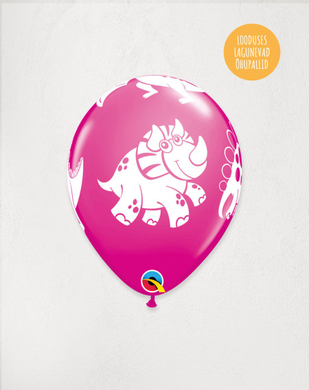 Latex Balloon Pink Dino - Agapics