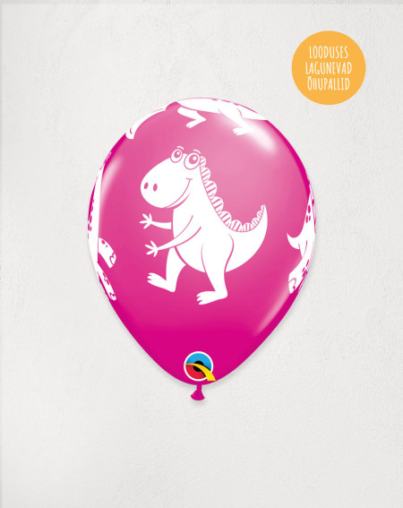 Latex Balloon Pink Dino - Agapics