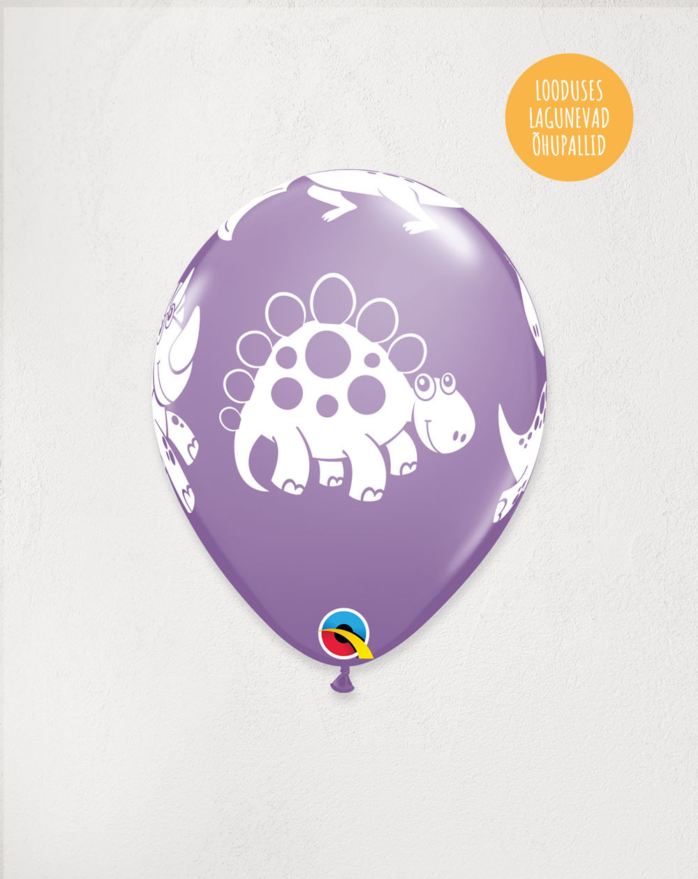 Latex Balloon Purple Dino - Agapics