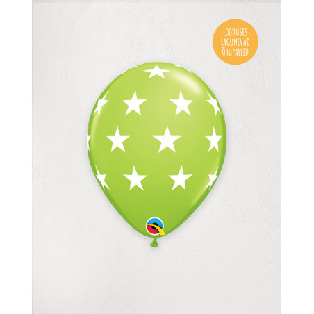 Latex Balloon Green stars - Agapics