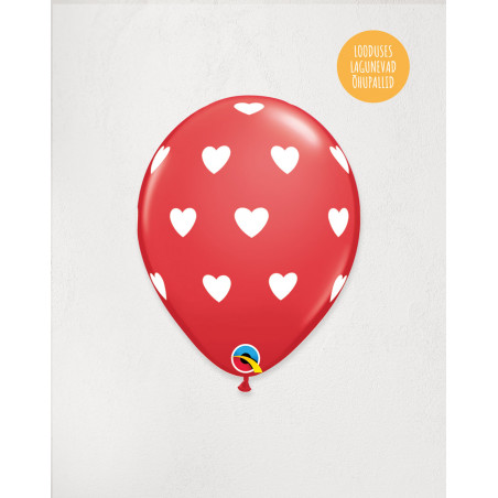 Latex Balloon Red big hearts - Agapics