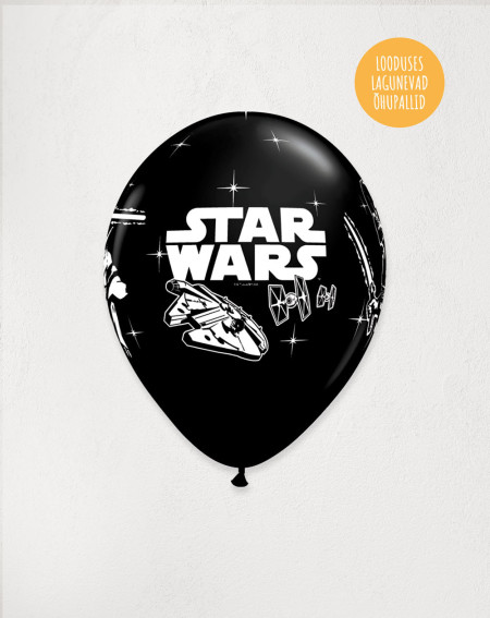 Latex Balloon Black Star Wars - Agapics