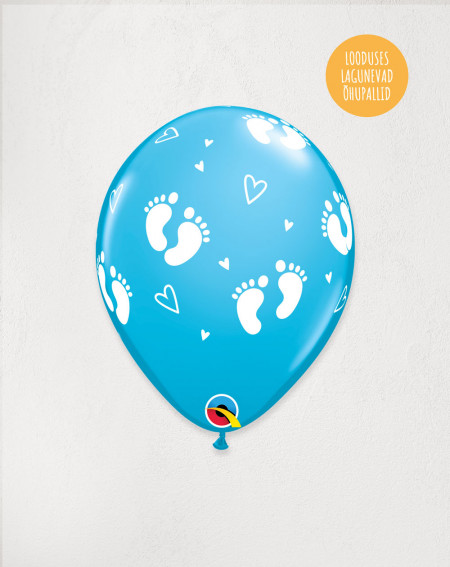 Latex Balloon Blue Baby feet - Agapics