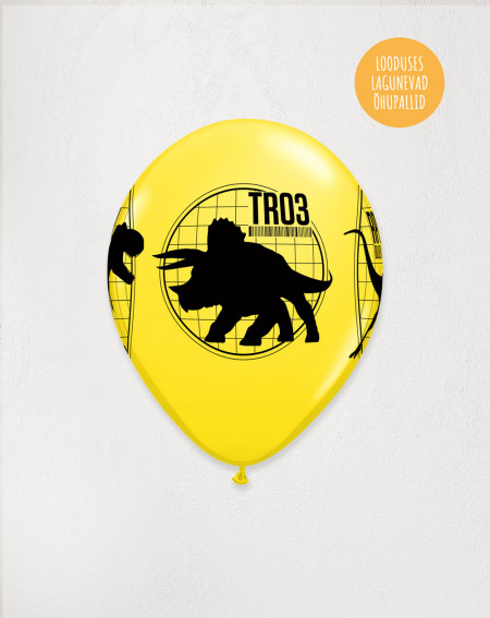 Latex Balloon Yellow Jurassic Park - Agapics