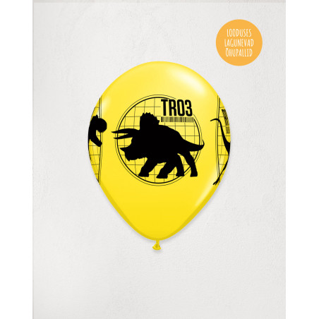 Latex Balloon Yellow Jurassic Park - Agapics