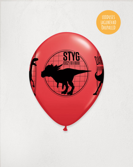 Latex Balloon Red Jurassic Park - Agapics