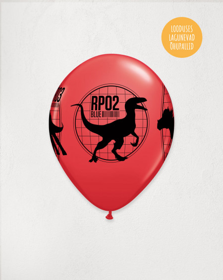 Latex Balloon Red Jurassic Park - Agapics